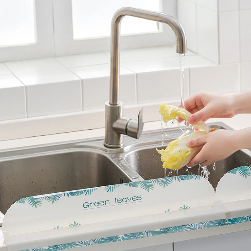 1PC Kitchen Water Splash Guard Dish Washing Baffle Board With Viscose Sink Anti-Splash Proof Retaining Plate Gadget
