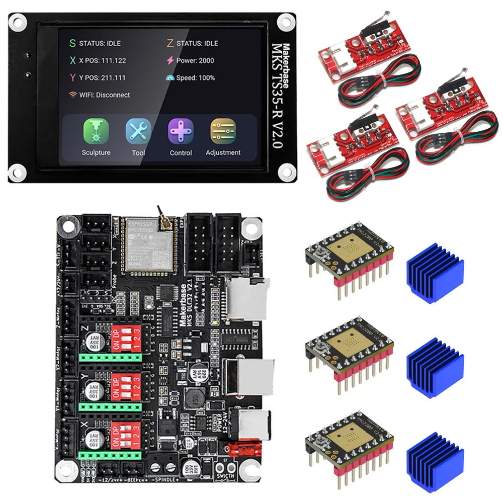 Makerbase-mks Dlc32 V2.1 Placa-mãe Controlador Offline Wi-fi Tft Touch Screen Ts24 Ts35-r para Máquina de Gravação a Laser 32bits