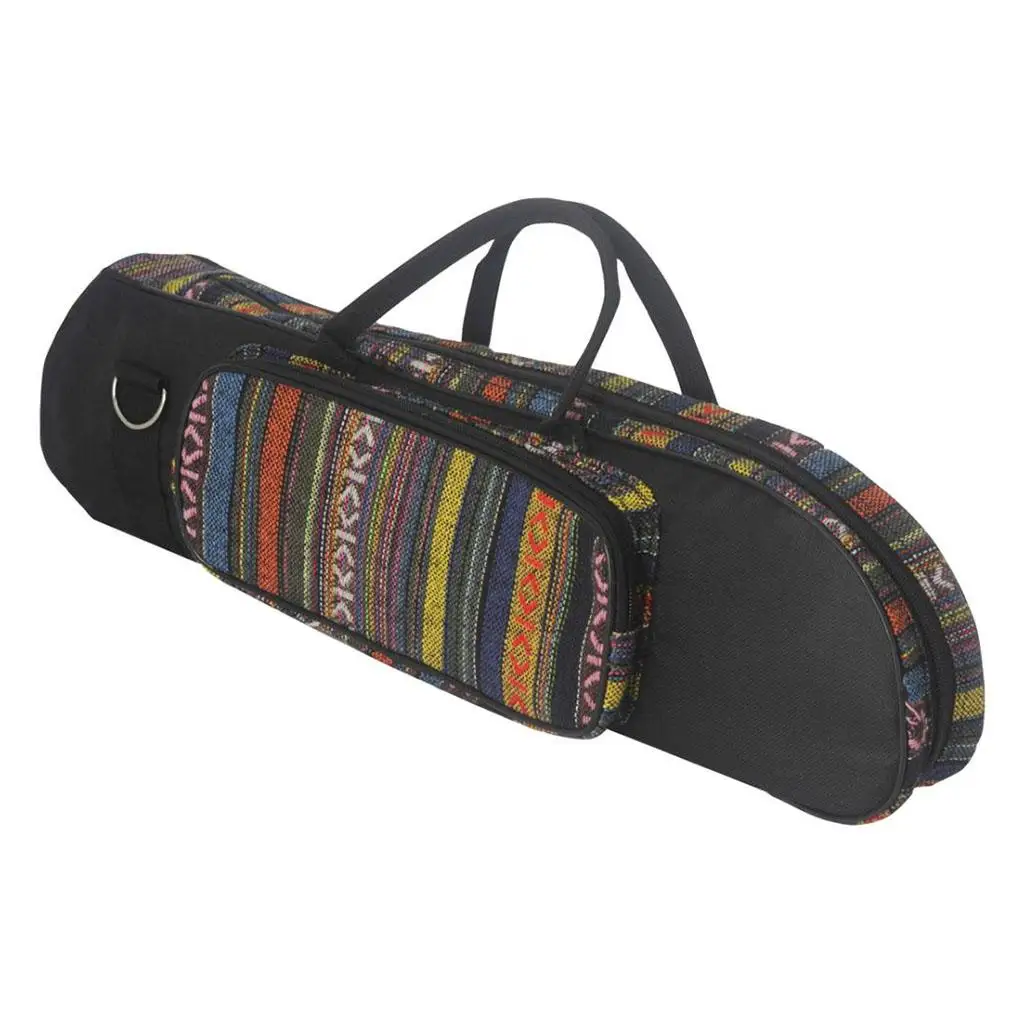 Ethnic Style Trumpet Gig Bag Padded Soft Carrying Case Oxford Fabric with Single Shoulder Strap