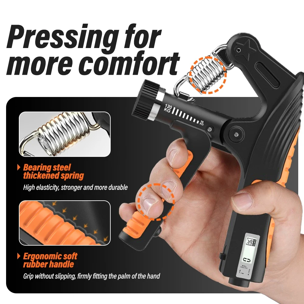 Adjustment Countdow Hand Grip Strengthener 10-120kg Hand Forearm Exerciser Wrist Arm Muscle Bodybuilding Finger Expander Train hand strengthener finger trainer finger strength trainer forearm exerciser wrist exerciser hand grip trainers hand grip exerciser hand exerciser hand trainer