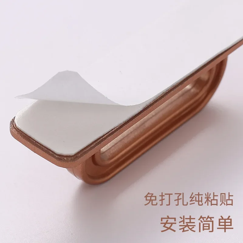 Furniture Handles Kitchen Door Handles Stick on Handle Perforation-free Wardrobe Door Drawer Glass Sliding Door Kitchen Cabinet Window Auxiliary Handle Minimal