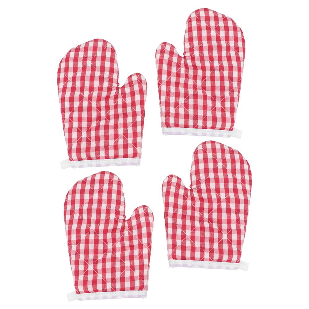 

4pcs Kids Oven Gloves Baking Heat Resistant Oven Mittens Kitchen Mittens