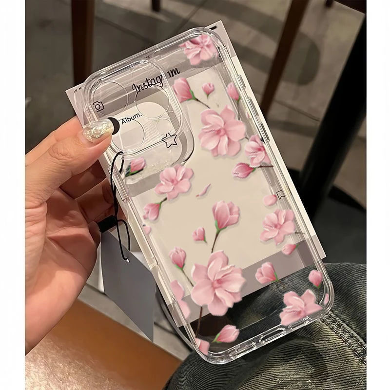 Floral Pink Violet Phone Case with Flower Design