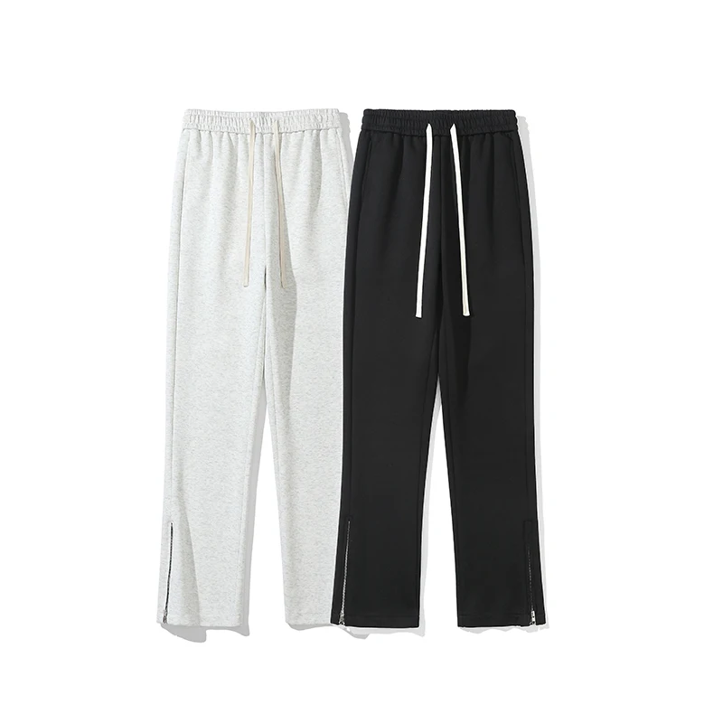 Men High Street Fashion Loose Casual Zipper Hem Sport Pants Sweatpants Joggers Women Hip Hop Long Trousers