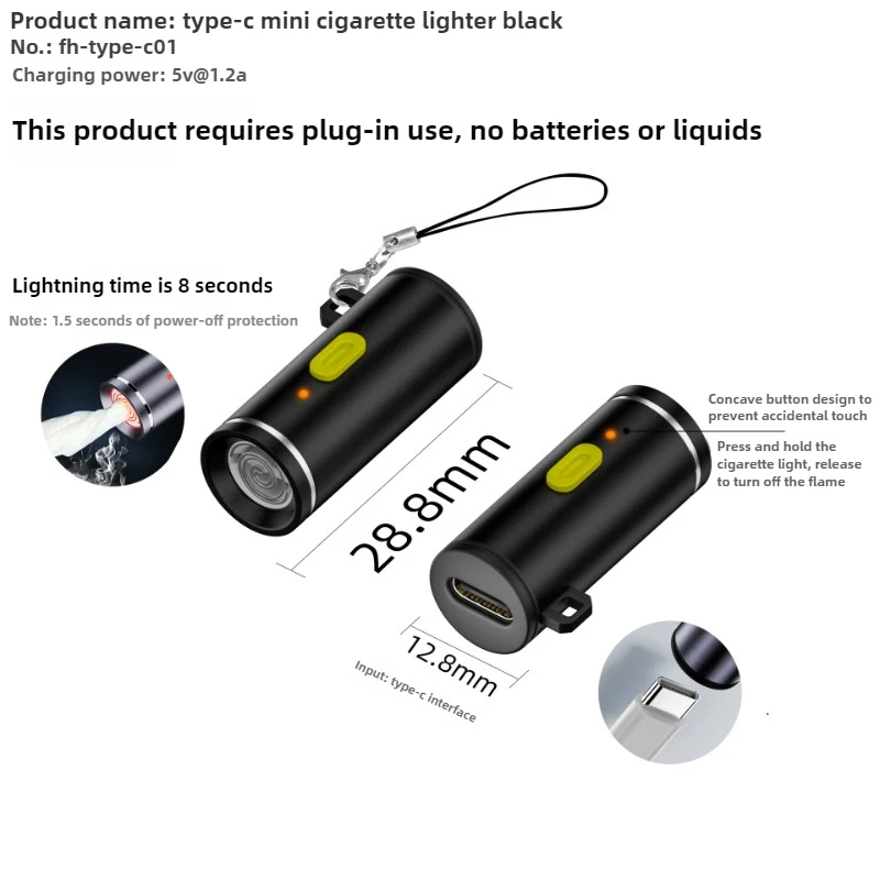 Sleek Portable Electric Lighter for Travel and Outdoor Use