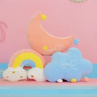 Stuffed Rainbow Cushion Girly Room Decor Moon Lightning Pillow Bay Window Lovely Weather Setting for Kids Bedroom Seat Pillow 1