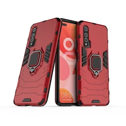 Ultimate Armor Shockproof Phone Case with Metal Ring Stand and Bumper Protection for Nova 7 Pro (Red)