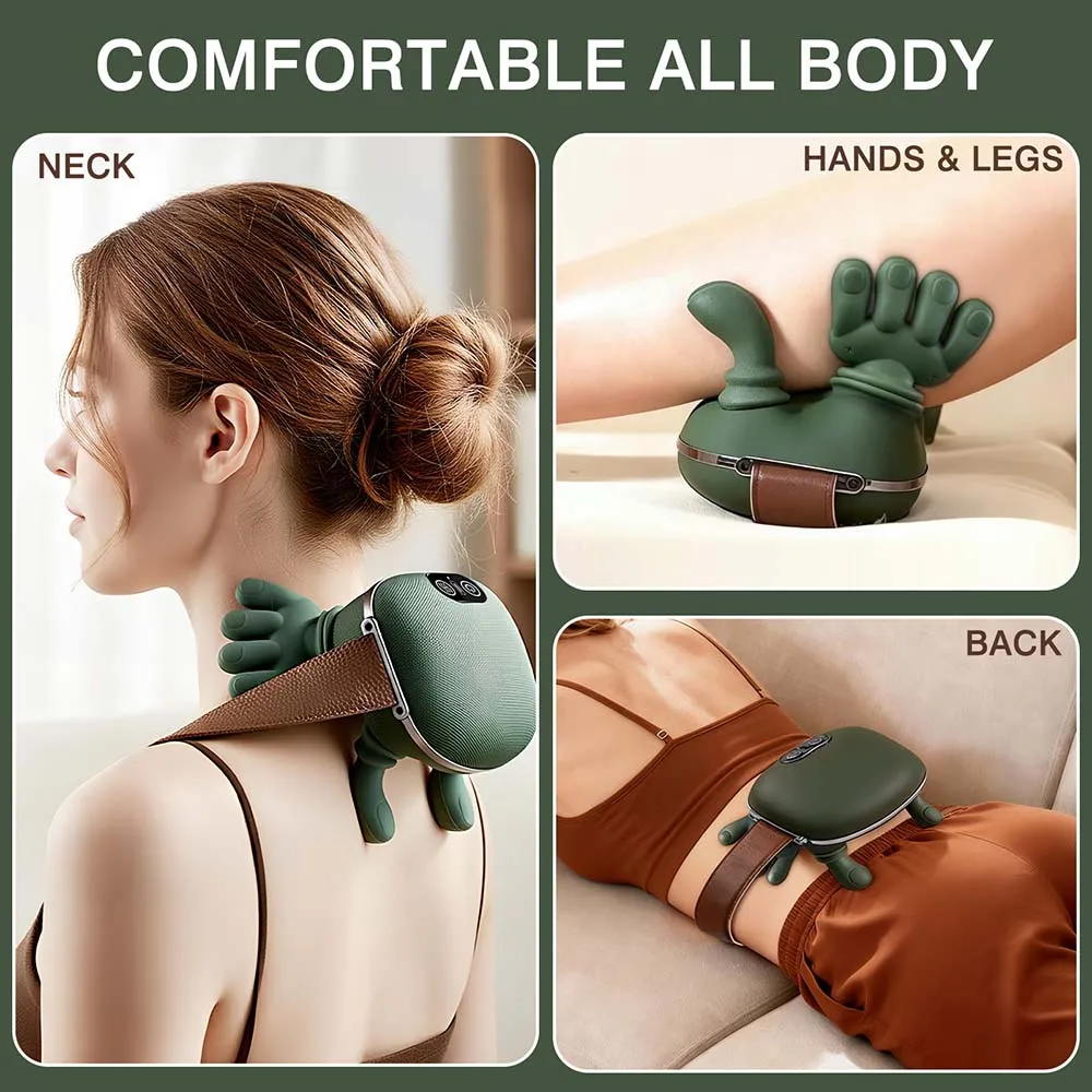 New Neck Shoulder Massager Kneading Massager Shawl 3-Level Modes Wireless Cervical Heated for Home Office Travel Use
