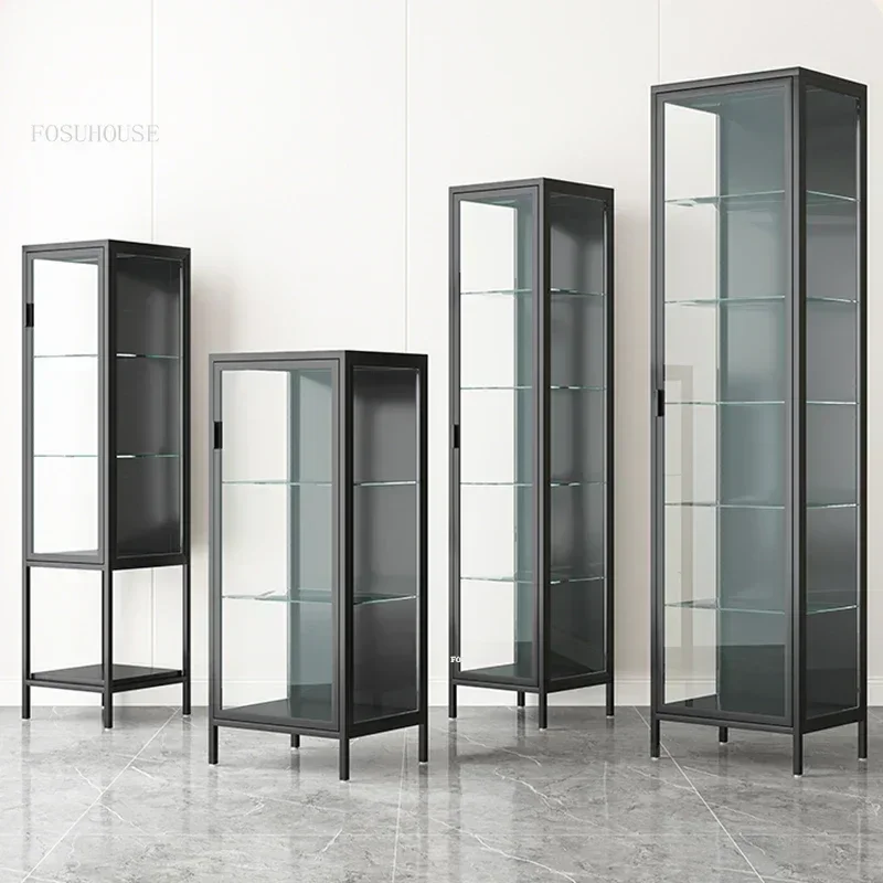 Italian Light Luxury Wine Cabinets for Living Room Glass Door Display Cabinet Minimalist High-end Sense Showcase Bar Furniture