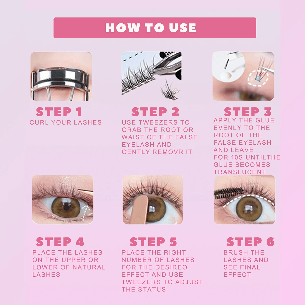 Manga Fluffy Soft False Eyelash Clusters - Natural Look Extension Kit