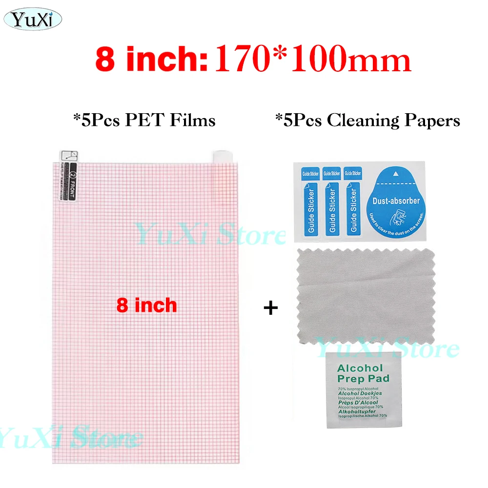 Universal HD Clear Screen Protector Film Set - 10 Pack Anti-Dust PET Films