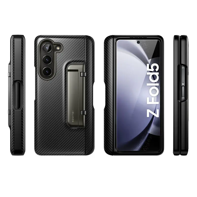 For Samsung Galaxy Z Fold 5 Case 2023 I-BLASON Journey Full-Body Protective Bumper Case with 3Pcs Silicone Pen Covers Kickstand