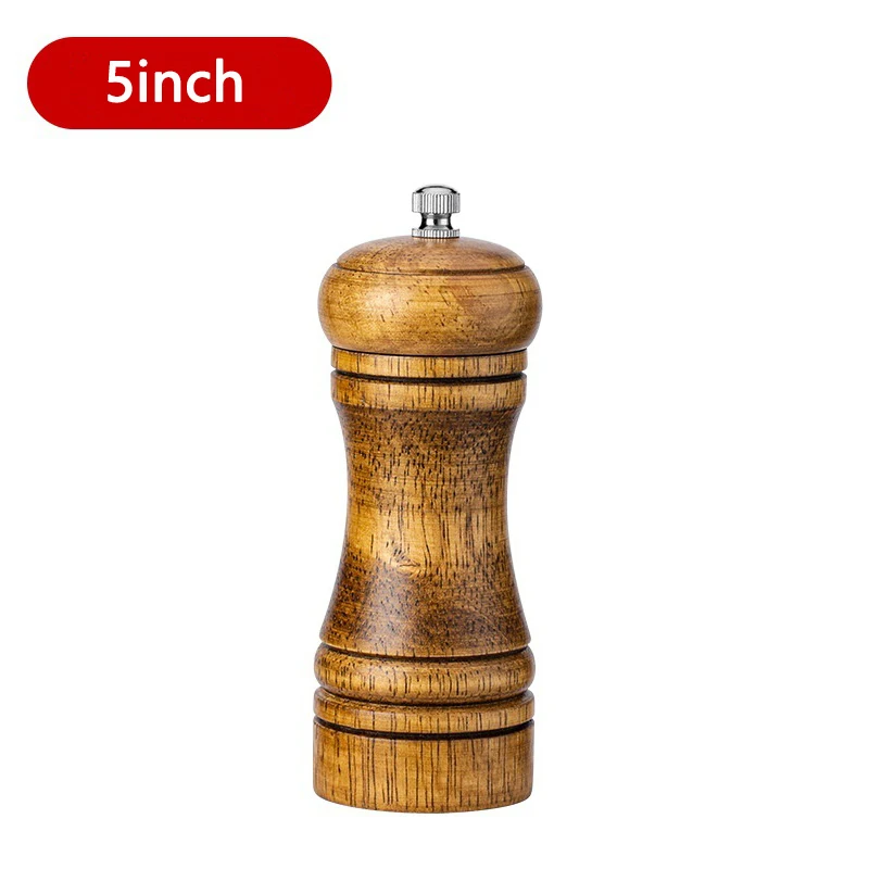 JF JAMES.F Houten zout- en pepermolenset, 20,3 cm, rubberen hout- en zout- en pepermolens, set van 2 met acryl zichtbaar venster en verstelbare keramische rotor