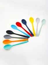  Silicone world Silicone Spoon Mixing Soup Spoons Kitchen Mixing Ladle Cooking Utensils Kitchenware Tool for Stirring and Serving 