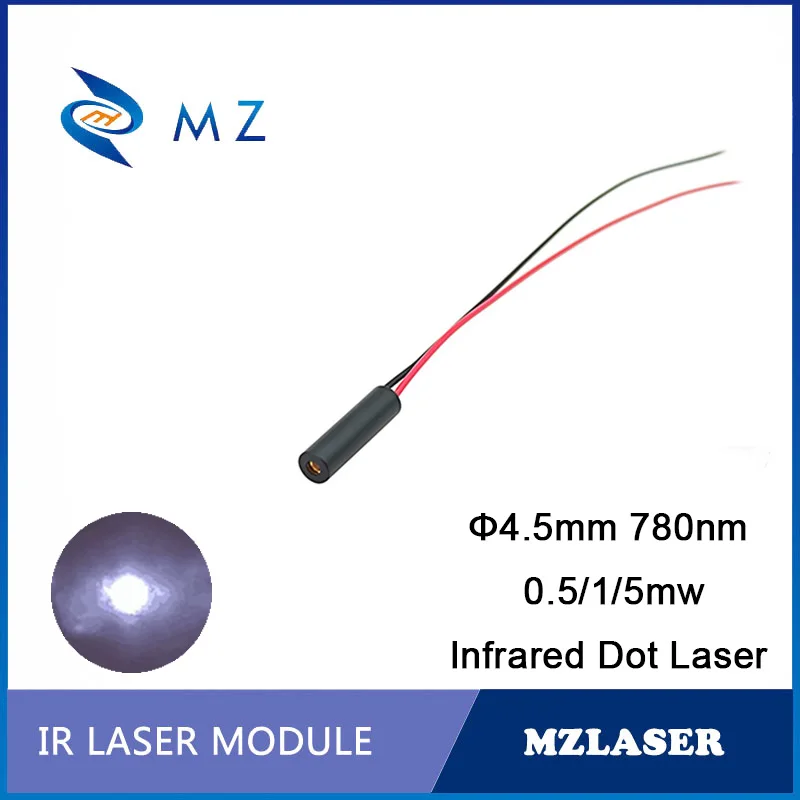 Infrared IR Dot Laser Diode Module 780nm 0.5/1/5mW Industrial Grade High Quality Mini D4.5mm Class II~IIIA mini brass 780nm 3mw infrared ir laser diode dot module dc3v 6x10mm