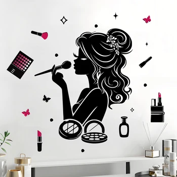 Adesivo Murale Decorativo per Salone di Bellezza e Soggiorno, Autoadesivo per Cameretta Ragazze