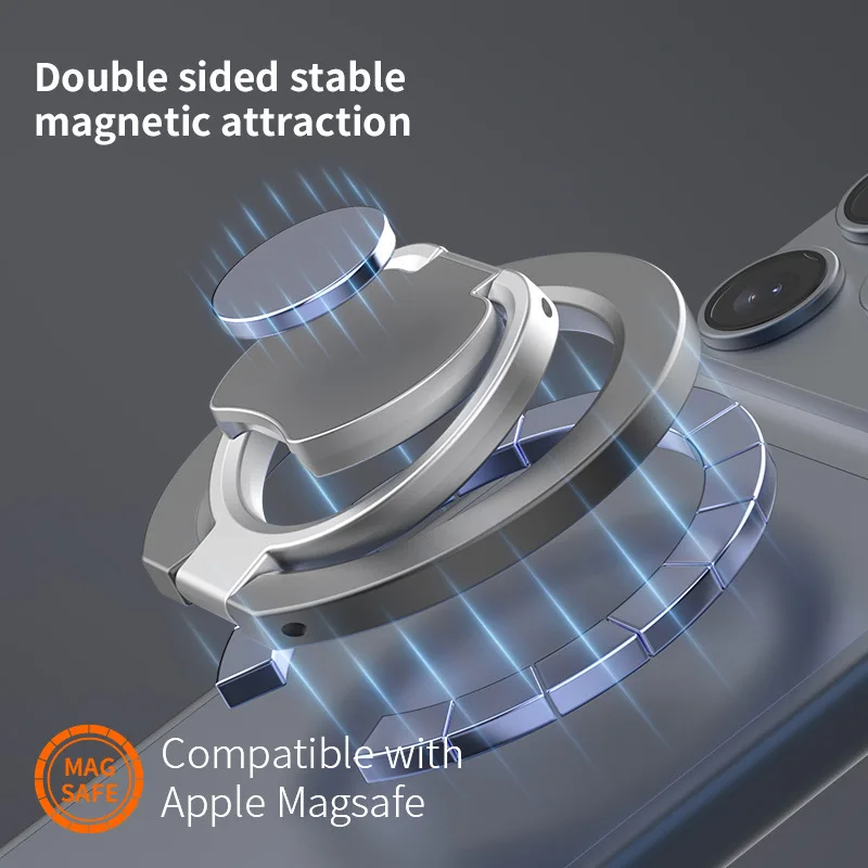 Magnetic Double-Sided Phone Stand & Ring Holder Kickstand - Folding Portable Design