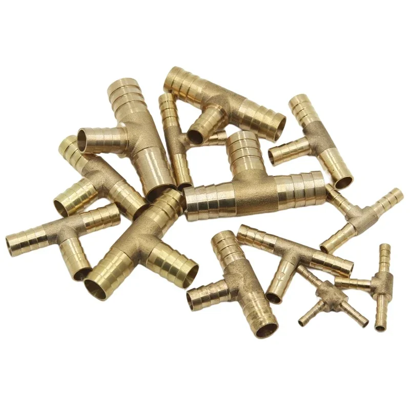 Pipe Fitting 4mm 5mm 6mm 8mm 10mm 12mm 14mm 16mm Tee Type Reducing Hose Barb Brass Barbed Tube Pipe Fitting Reducer Coupler Connector Adapter