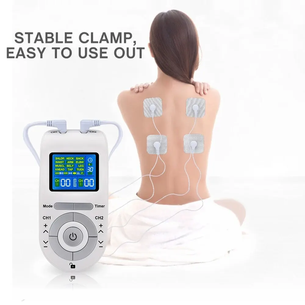 1Pc Tens Unit 24 Modalità Digital Dual Channel Electric Ems Stimolatore Per Massaggio Muscolare Terapia Fisioterapia Tens Pulse Body Massage