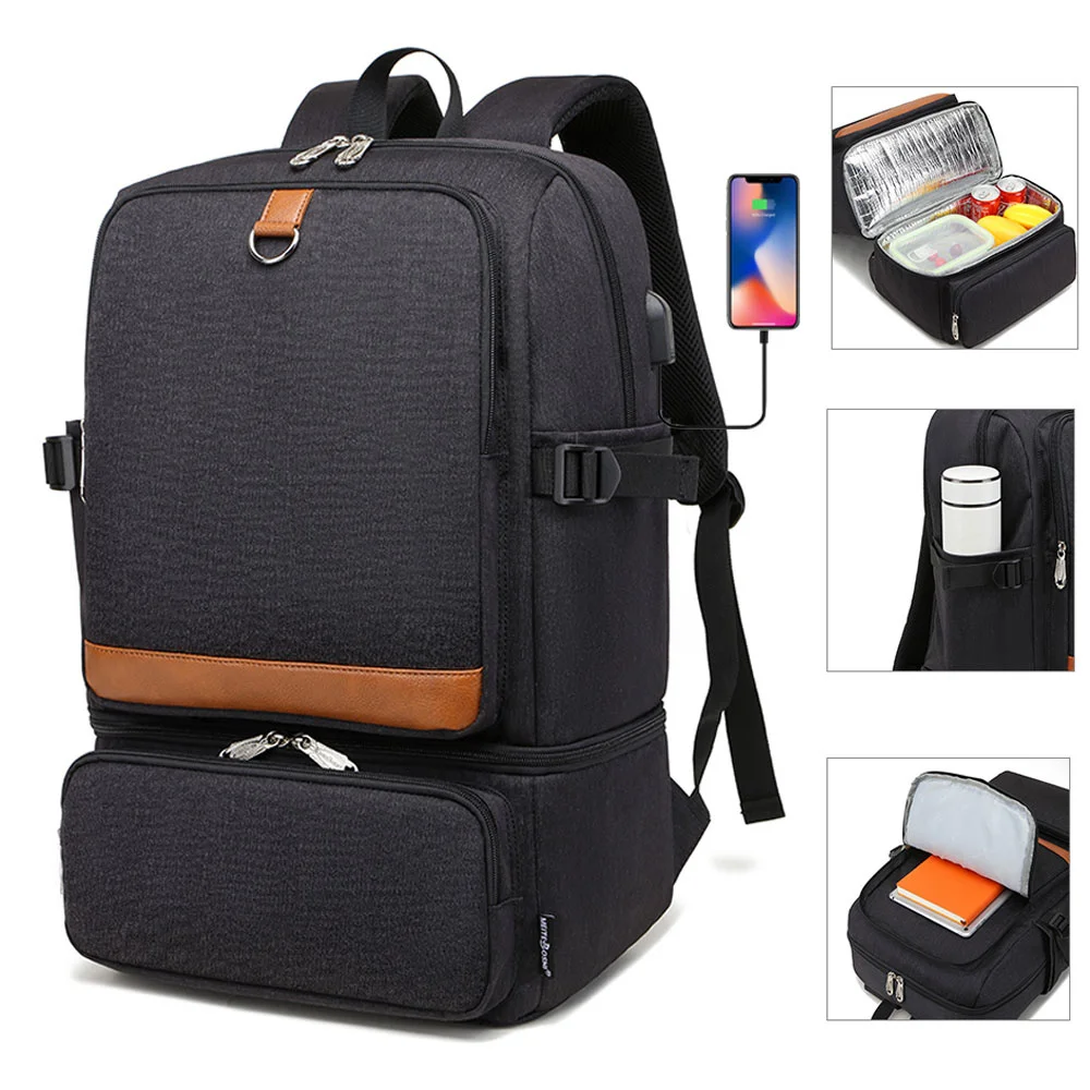 

Girls Boys Kids Teenagers Schoolbags Laptop Backpack Insulated Compartment USB School Picnic Lunch Bag Waterproof Cooler Bag