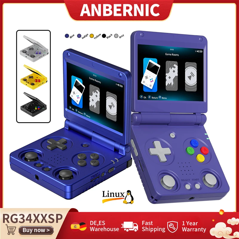 Retrokonsoal Anbernic RG34XXSP Flip (bez gier) za $82.09 / ~316zł