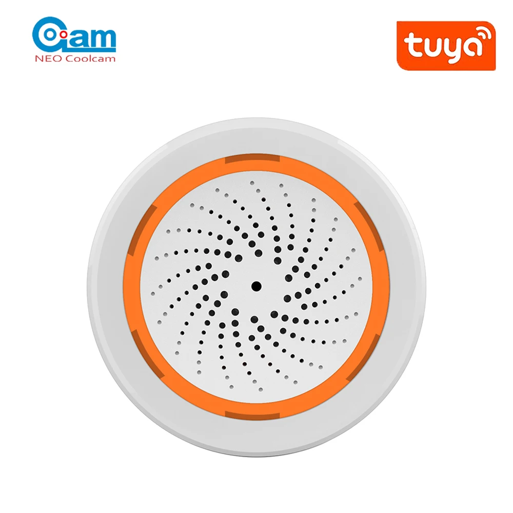 Tuya Zigbee 홈 보안용 스마트 사이렌 알람, 스트로브 경고 지원, USB 케이블 전원 업, TUYA 스마트 허브와 함..