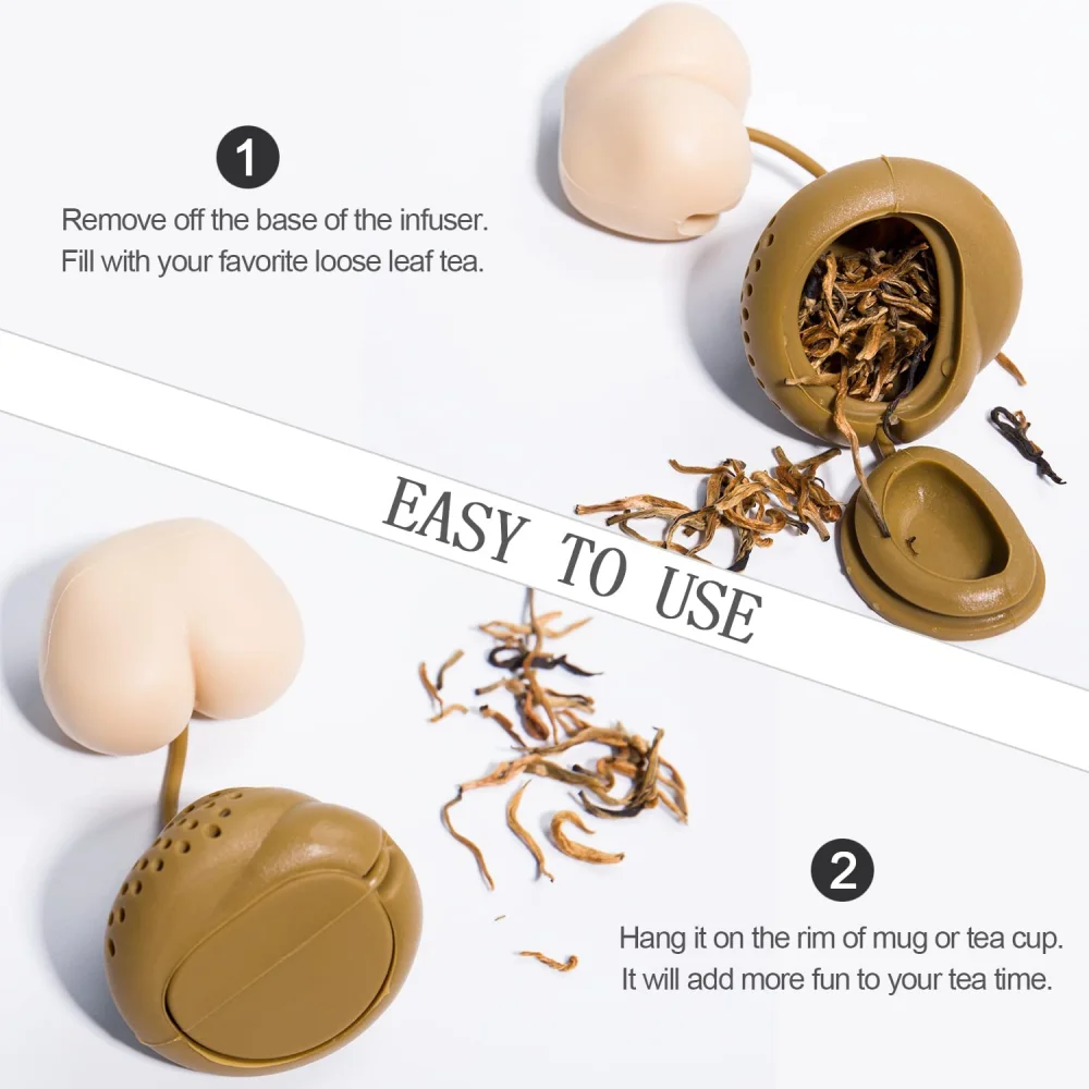 Tawny Butt Shape Creative Tea Filter White Elephant Interesting Silicone Tea Maker Silicone Teapot Filter Poop Gift tea infuser,tea strainer,tea filter,tea maker