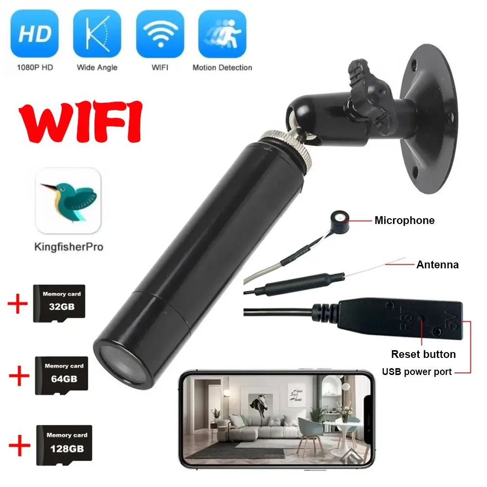 

Мини-камера видеонаблюдения с микрофоном, Wi-Fi, 1080P