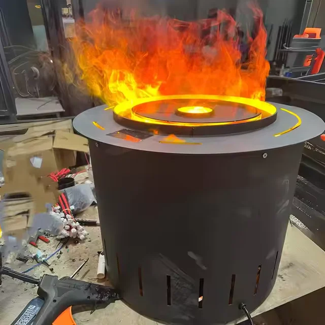 3DR 450mm Single Color  Realistic Mist Flame Decoration Customizable Circular Steam Electric Humidifier Fireplace 2
