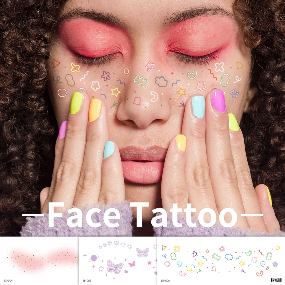 New Lovely Butterfly Sexy Freckle Tattoo Stickers for Girls Women Face Makeup Temporary Tattoos Party Birthday Fake Stickers juice ink temporary tattoo stickers flower snake moon tattoo lasting waterproof women sexy waist body fake tattoo women men