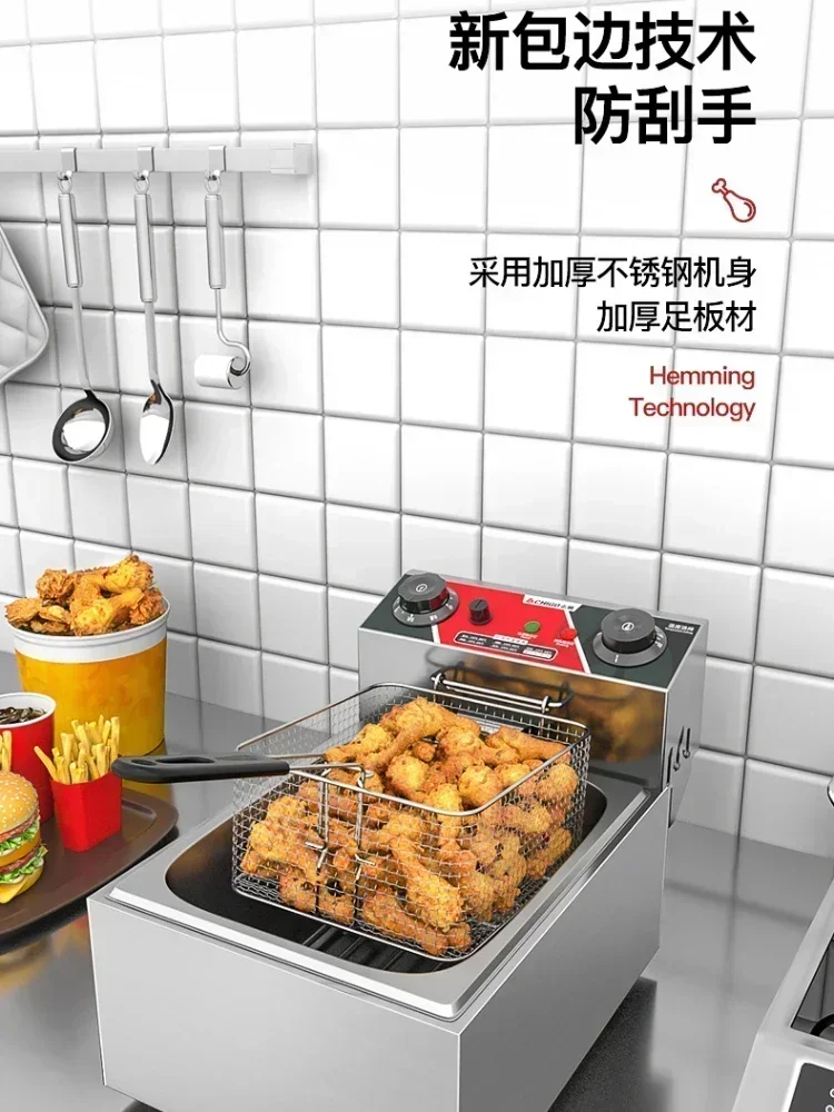 Fritadeira elétrica profissional para cozinha, batatas fritas, fritadeiras comerciais, fogão a óleo de fritura, Arfrai, 10L, Ar