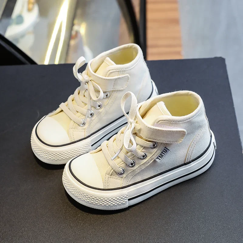 High Top Canvas Shoe Autumn Sneakers Boys Children Shoe for Girl