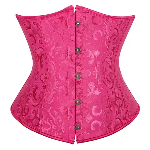 Underbust Corset Plus Size Gothic Corset Cincher Medieval Corsets for Women Jacquard Vintage Waist Corset Top Black White Purple - Image 16