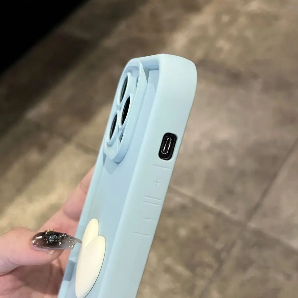 Elegant Cute Love Heart Silicone Case - Matte Soft Back Cover