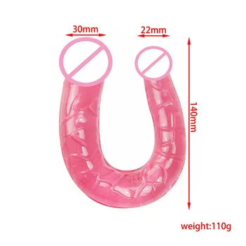 U Shape Double Dildos Vagina Anal Butt Plug Artificial Penis Erotic Sex Product Flexible Fake Penis For Women Gay Dildo Sex Toys 6