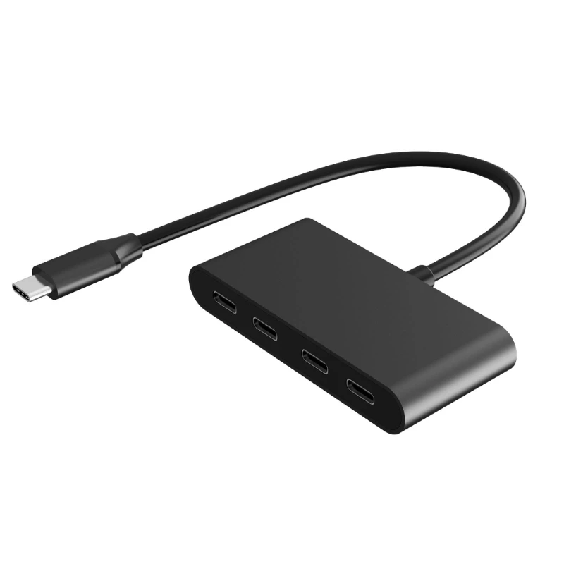 

USB Hub 4 Ports Type-C Adapter Quick Data Sync Robust Aluminum Body Lightweigt