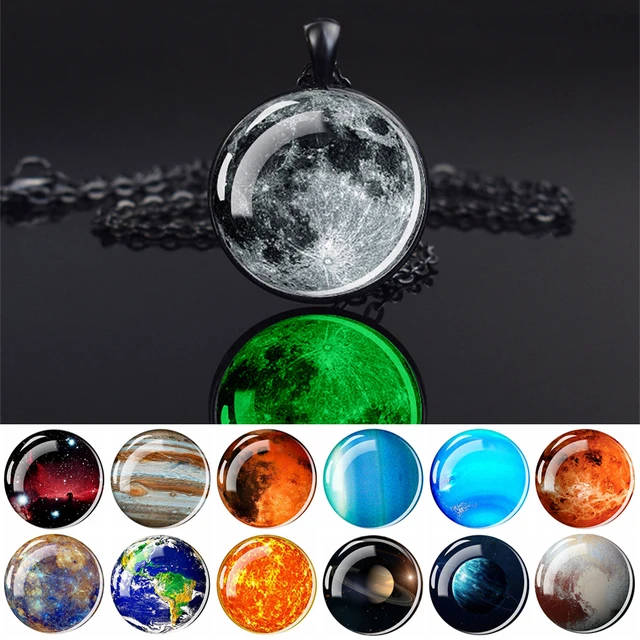 Solar Eclipse Necklace Galaxy Jewelry Outer Space Sun Collares