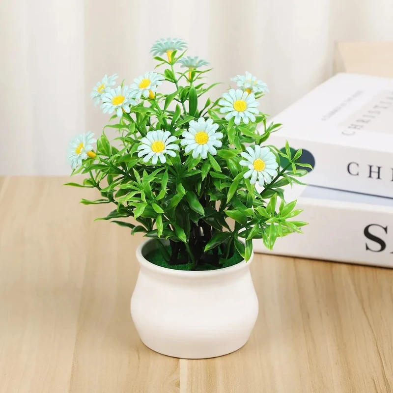 1/5 Stück künstliche Gänseblümchen-Hecke, Sonnenblume, 5-farbige künstliche Pflanzenhecke, Blumendekoration für die Heimdekoration. – Detail 7
