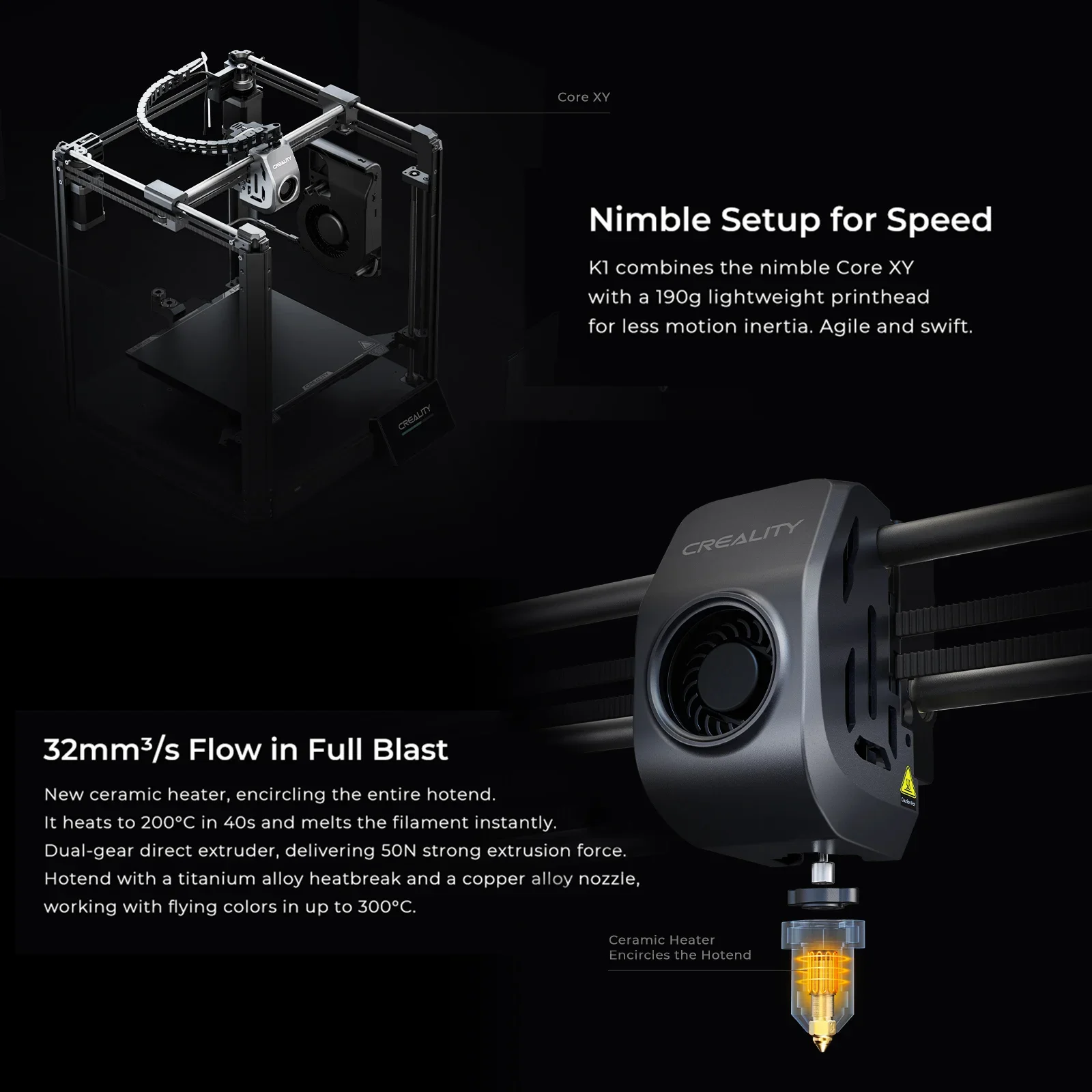 Drukarki 3D Creality K1 Max 600 mm/s Szybka wytłaczarka z podwójnym napędem bezpośrednim i 4,3-calowym kolorowym ekranem dotykowym Bezpośrednie drukowanie 8 Sf95e80cac1854f559ffe6dc08b40ac4c7 Drukarki 3D Creality K1 Max 600 mm/s Szybka wytłaczarka z podwójnym napędem bezpośrednim i 4,3-calowym kolorowym ekranem dotykowym Bezpośrednie drukowanie