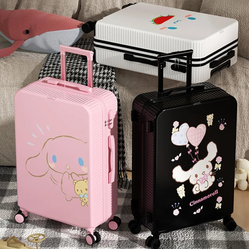 

Sanrio Cute Suitcase Trolley Case Adult New Storage Box Cinnamoroll Cartoon Large Capacity Graffiti Suitcase Boarding Case