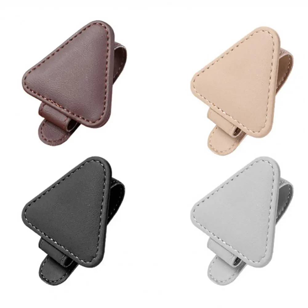 

Universal Car Sun Visor Glasses Clip Magnetic Suction Car Sun Visor Holder Universal Faux Leather Stand for Glasses Cards Auto