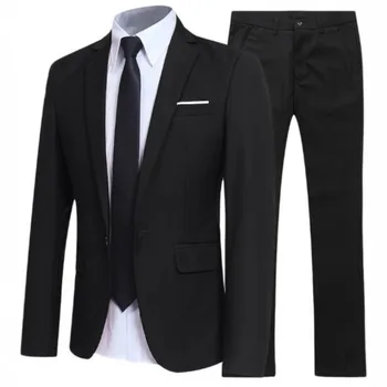 2026NewBusiness Casual Men's Two-Piece Suit Set Wedding Groomsmen Pure Color Formal Wear Spring Summer Autumn Winter New Arrival