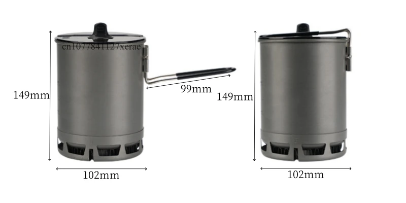 Description Picture 3 of item600ml Outdoor Cooking Alumina Pot Set with Handle Multi-functional Portable Pot Ultra Light Hiking Picnic Pot Camping Supplies