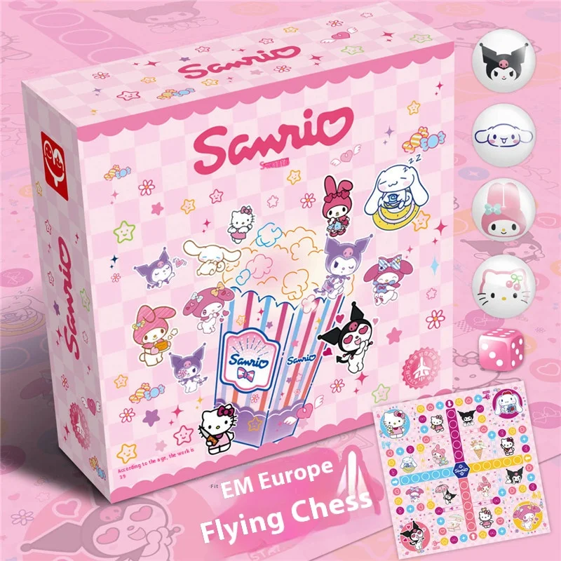 Sanrio Flying Chess Game Cinnamoroll Kuromi Cute Gift Student Children Mini Desktop Multi Functional Mini Game Board Games