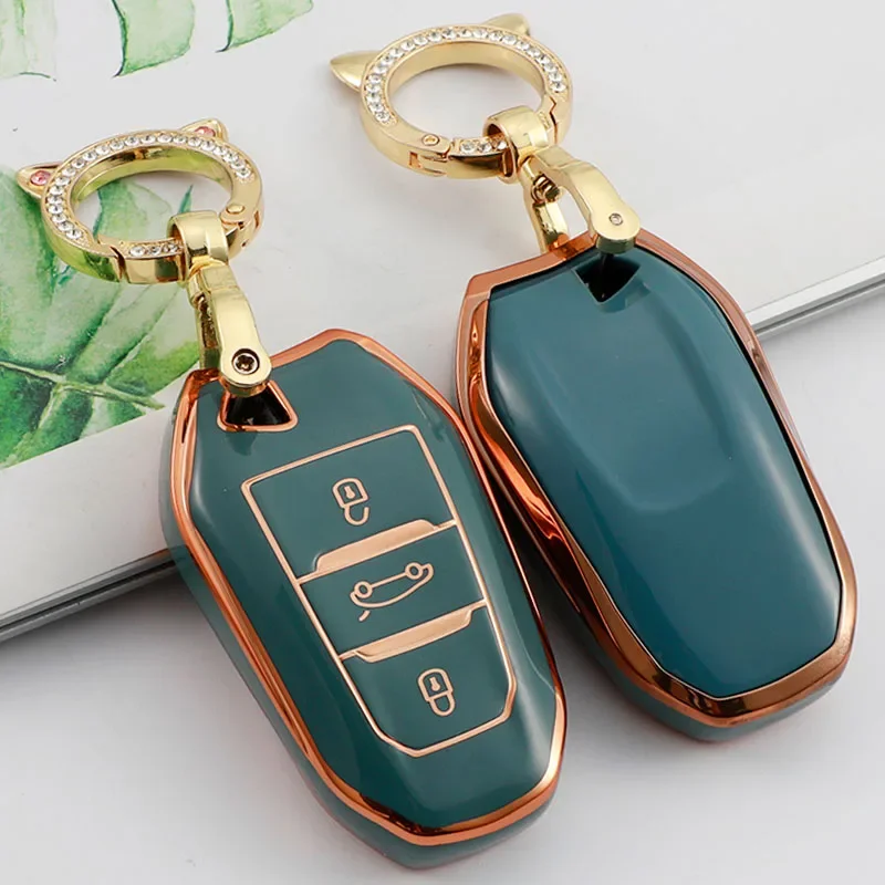 

TPU Smart Car Key Cover Case Shell Fob Keychain for Peugeot 508 2008 3008 308 4008 408 Key Case for Citroen C4 DS3 DS5 DS6