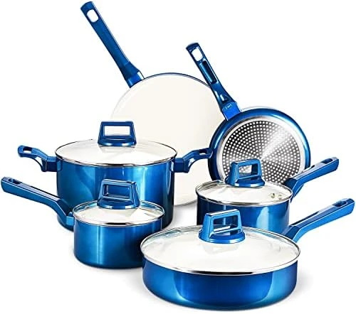 Pcs Pots and Pans Sets, Nonstick Cookware Set, Induction Pan Set, Chemical- Free Kitchen Sets, Stone-Derived Coating, Saucepan, S - AliExpress