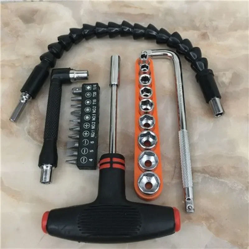

T-type Screwdriver L-type Wrench Right Angle Universal Flexible Shaft Cross Screwdriver Repair Tool Screwdriver