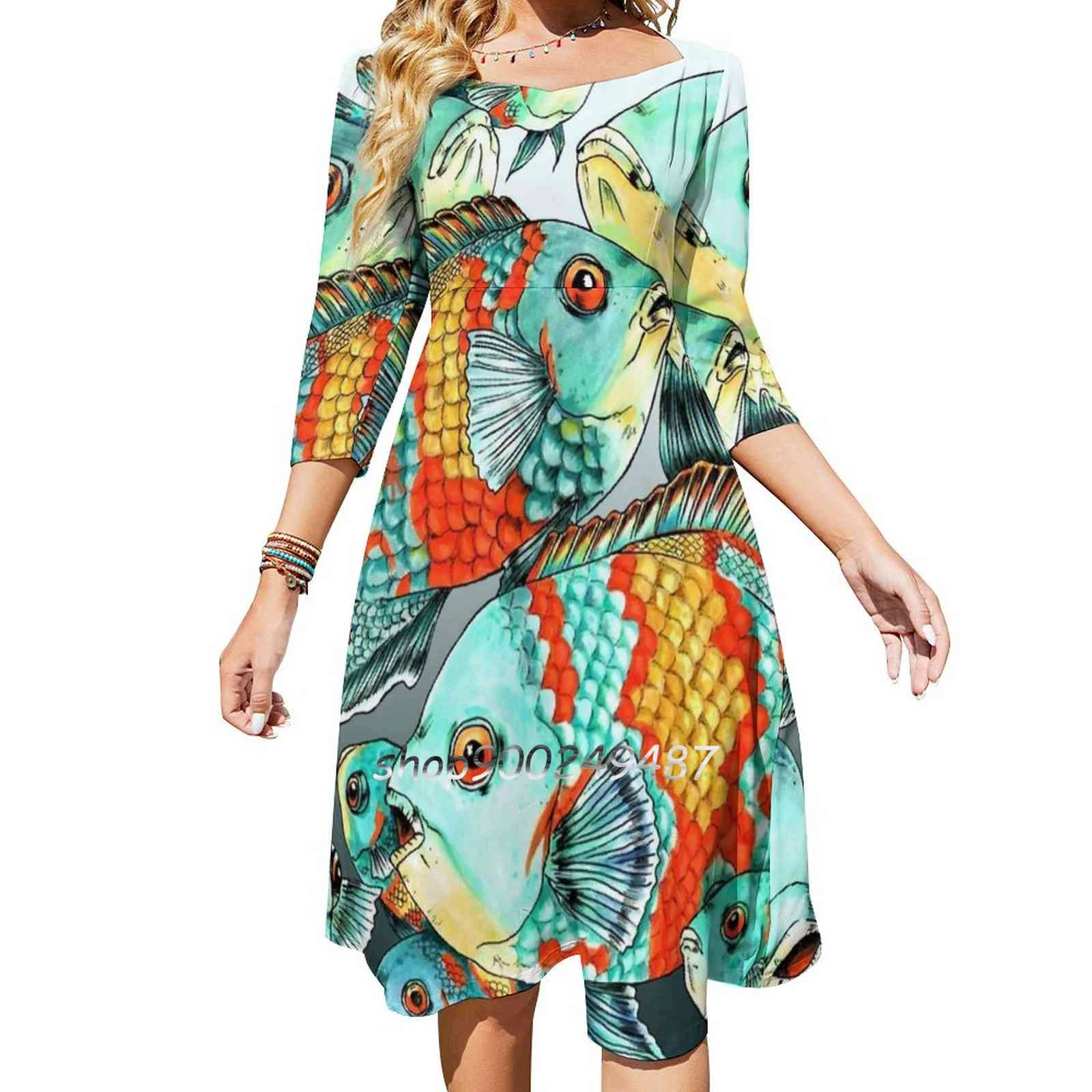 Oscars Evening Party Dresses Midi Sexy Dress Female Sweet One Piece Dress Korean Oscar Oscars School Of Fish Sea Water Aliexpress