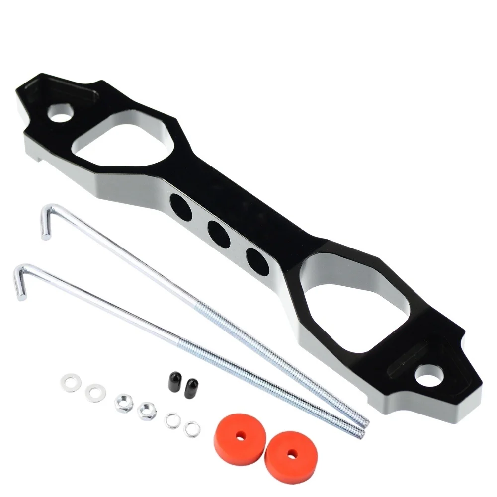 Battery Holder 19cm Heavy Duty Battery Tie Down Aluminium Hold Down Bracket with 2x J Hook Bolts Car and Truck Battery Holder Mount CIVIC
