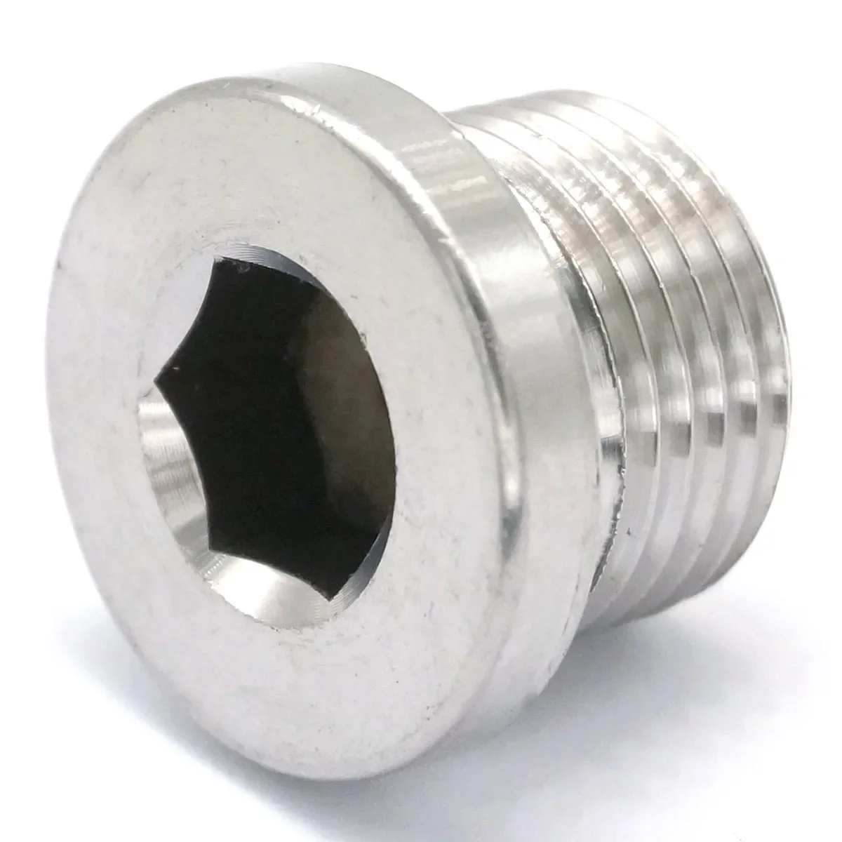 M22/M24/M27/M30/M33/M36 Male Metric Thread 304 Stainless Steel Countersunk End Plug With Flange Hex Socket Pipe Fitting Pipe Plug